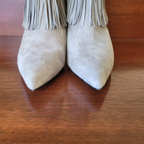 Sam Edelman Kandice Gray Fringed Pointed Toe Suede Bootie Women's US 8 M - Picture 7 of 9